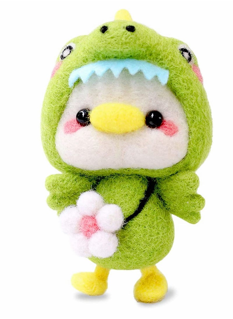 KASTWAVE Wool Felt Needle Felting Kit Beginner with Tools, Felting Foam Mat, Colorful Wool, Felting Kit for DIY Handcraft Duck with Needle Felting Material  - Image 1