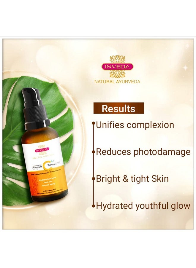 Inveda - Concentrated Vitamin C Serum 20%, Removes Dark Spots, Gives Even Tone, Bright & Tight Skin With Orange Peel Oil For Hydrated Youthful Glow, 30Ml - Image 1