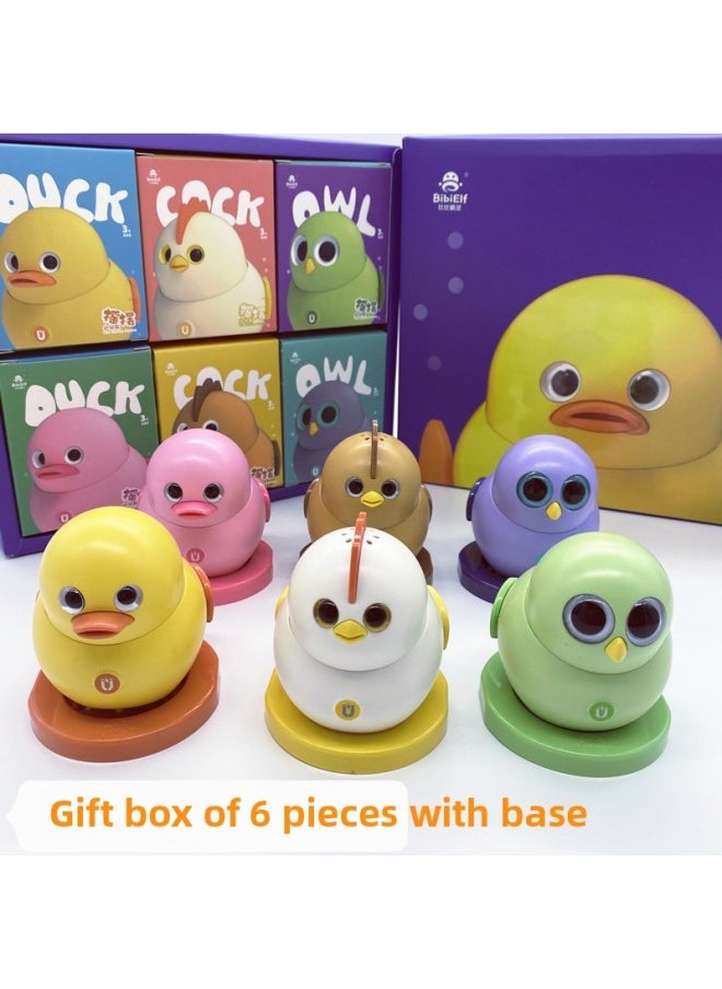 Same Style Internet Celebrity Electric Magnetic Swing Duck Toy Cute Chicken Small Team 6 Gift Boxes-Color:Pink  - Image 2