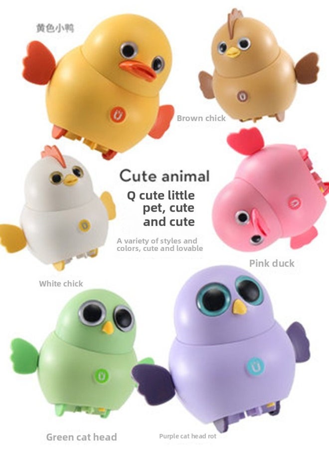 Same Style Internet Celebrity Electric Magnetic Swing Duck Toy Cute Chicken Small Team 6 Gift Boxes-Color:Pink  - Image 4