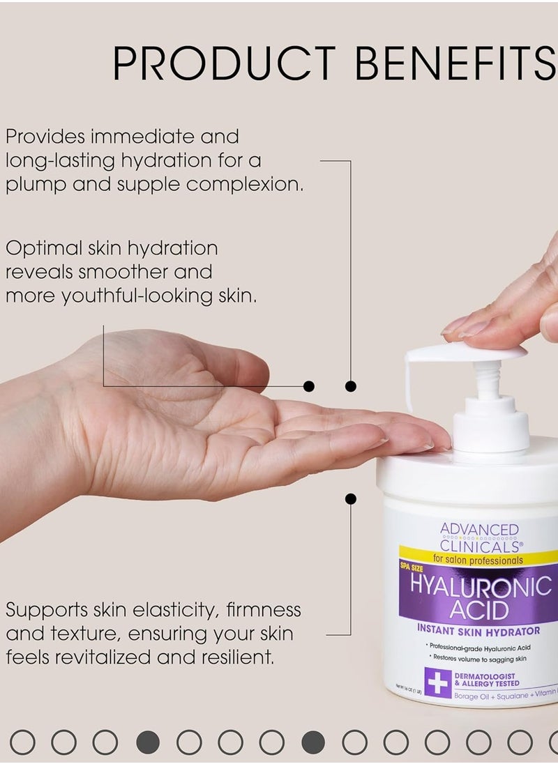 Advanced Clinicals Advanced Clinicals hyaluronic acid Cream 454g  - Image 2