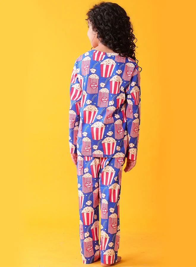 انثريلو مجموعة من  تيشيرت بطبعة فشار مع بنطال