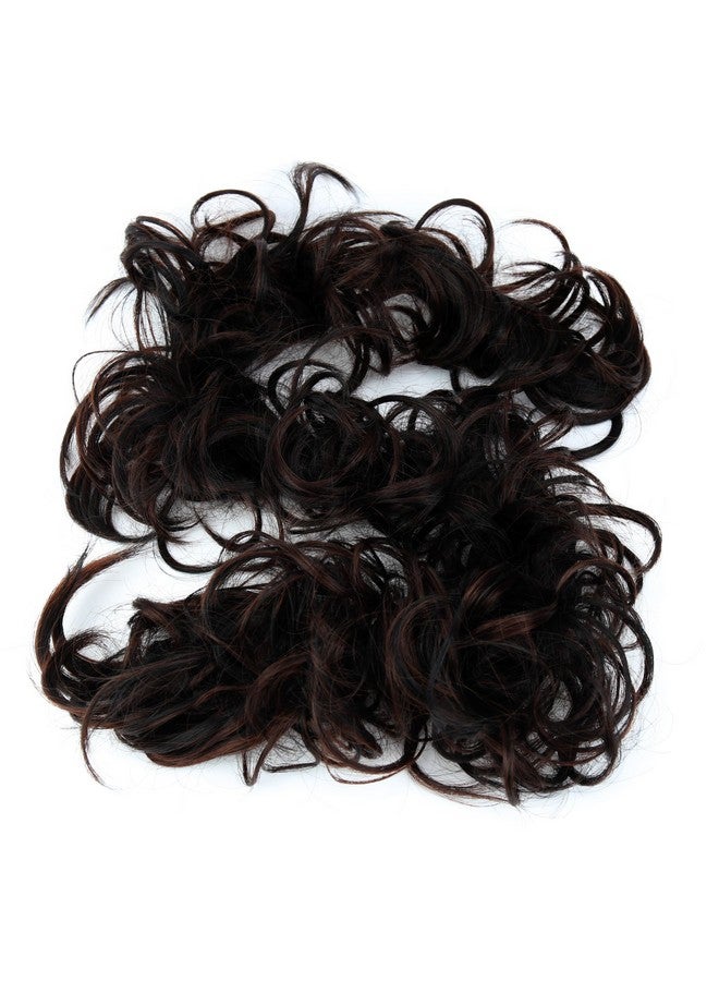 CAISHA Hairpiece Hair Wrap Heatresistant Synthetic Fibres Curly Messy Updo Brown Black Mix Hw37 - Image 1