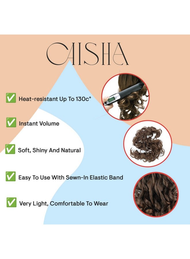CAISHA Hairpiece Hair Wrap Heatresistant Synthetic Fibres Curly Messy Updo Brown Black Mix Hw37 - Image 3