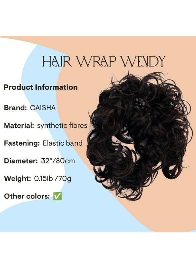CAISHA Hairpiece Hair Wrap Heatresistant Synthetic Fibres Curly Messy Updo Brown Black Mix Hw37 - Image 2