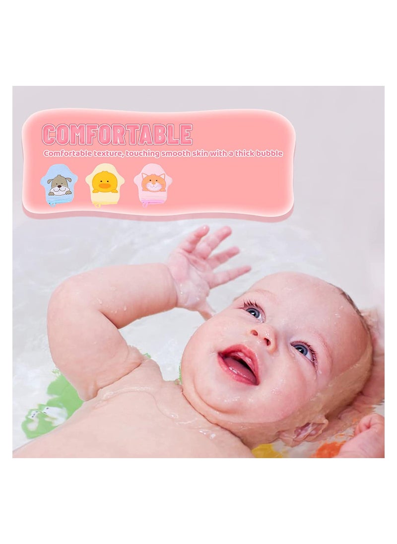 SYOSI Baby Bath Gloves 3pcs Shower Foaming Sponge Body Cleansing Scrub, Soft Sponge Bath Towel For Infant Toddler  - Image 5
