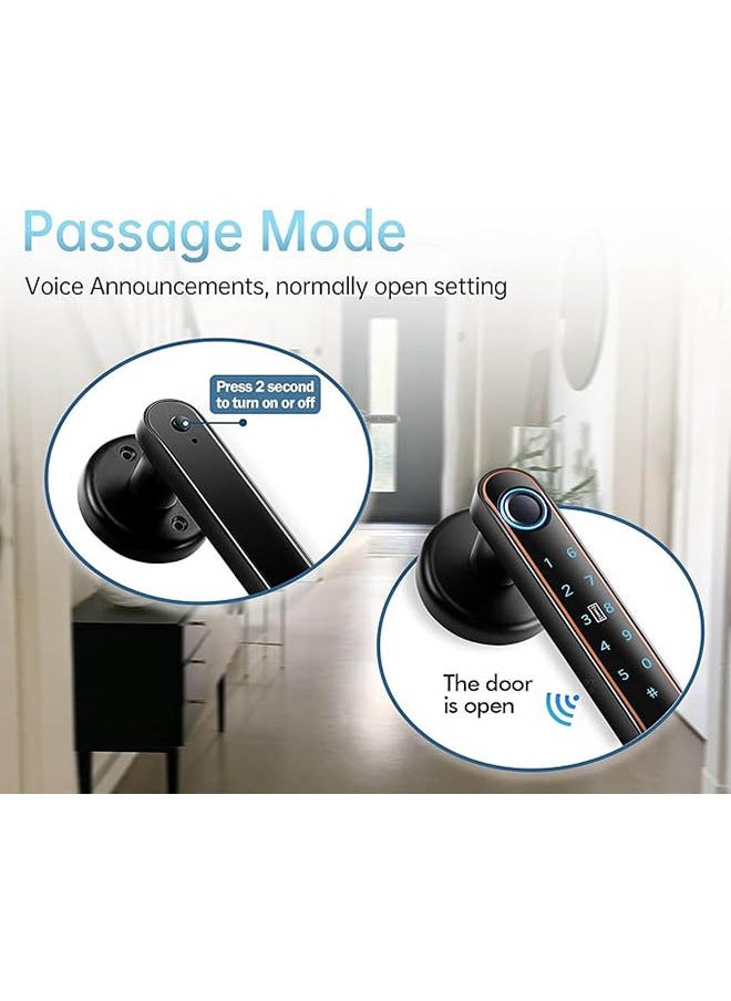 Hihonor Smart Fingerprint Door Handle Full-Function Five-in-One Fingerprint Door Lock Suitable for Bedroom Office Hotel Storage Room 2 Ic Cards  - Image 3