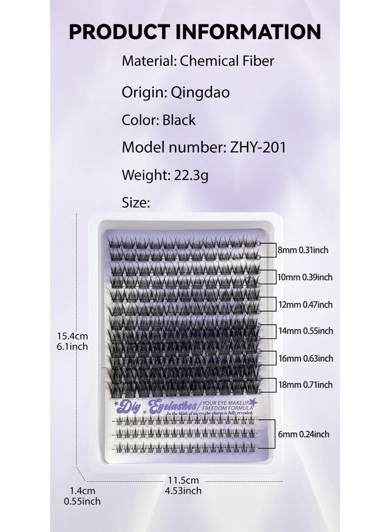 186-Cluster False Eyelash Set—7 Styles of Lash Extensions—Fluffy, Curled, Natural, and Voluminous (8-18mm) - Image 3
