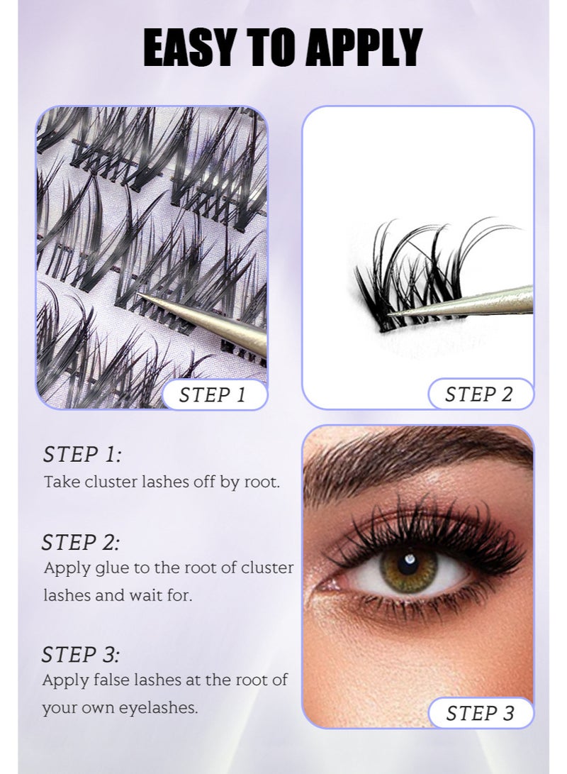 186-Cluster False Eyelash Set—7 Styles of Lash Extensions—Fluffy, Curled, Natural, and Voluminous (8-18mm) - Image 5