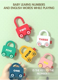 GROIC Kids Learning Lock With Key, Number Matching And Counting, Montessori Educational Toy, Preschool English Word Toy Set, Transport Car  - Image 4
