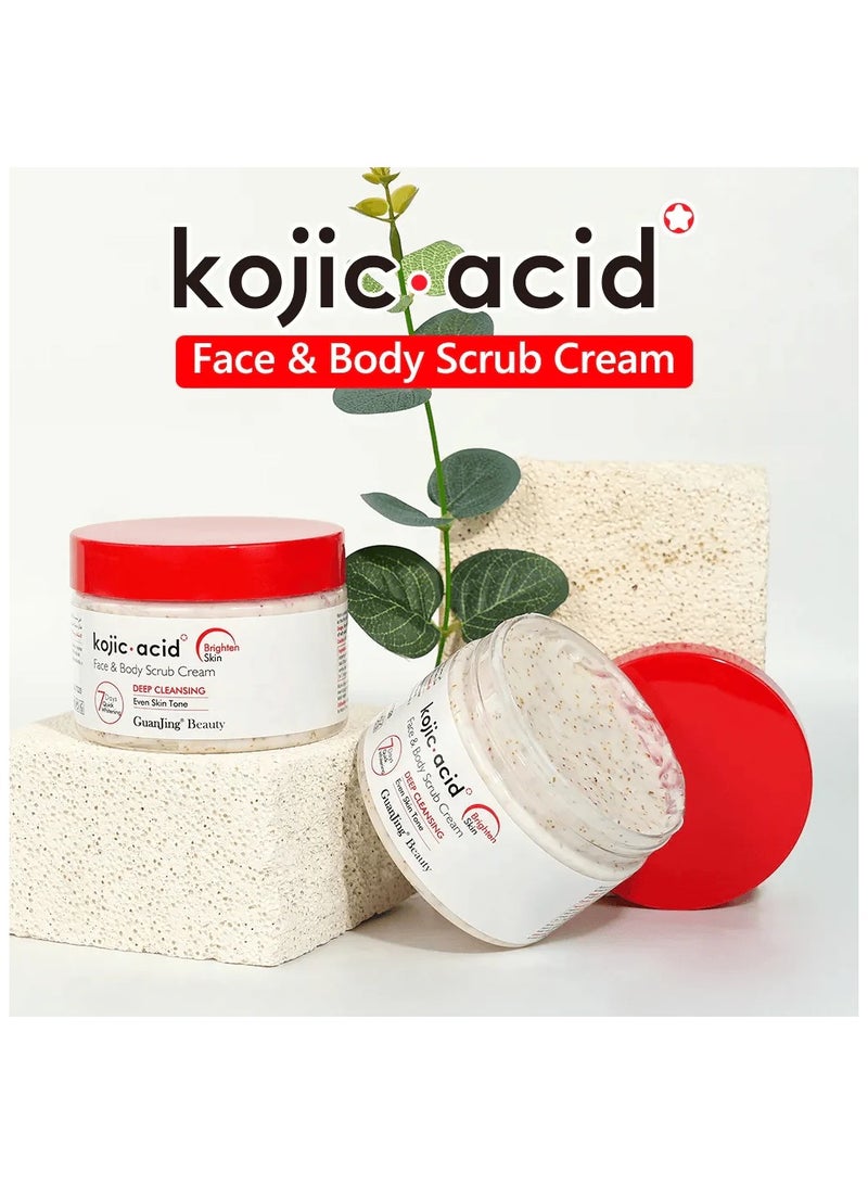 GUANJING Kojic Acid Face Body Scrub Cream Beep Cleansing Even Skin Tone - Image 1