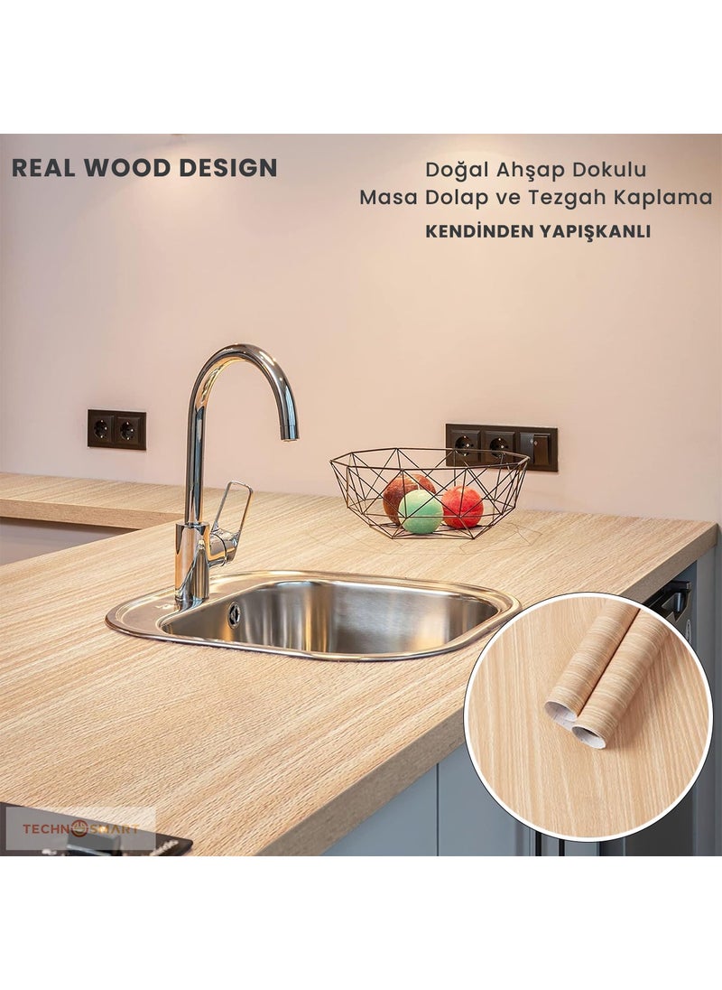 Technosmart Self Adhesive Wood Textured Covering Paper 60x100 cm  - Image 2