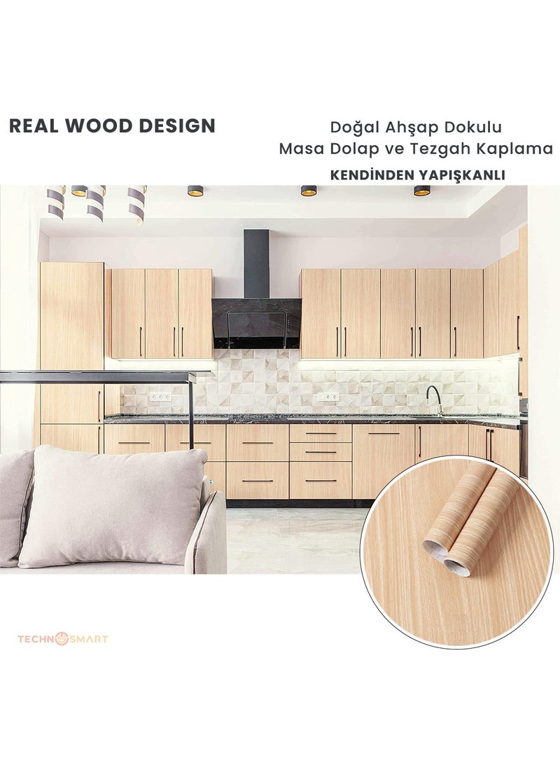 Technosmart Self Adhesive Wood Textured Covering Paper 60x100 cm  - Image 3