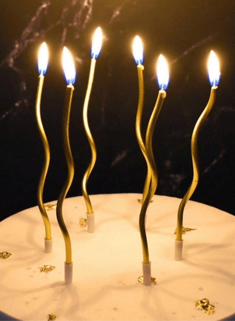 Birthday Decorations 6-piece candle set with a modern wavy design that adds a unique and distinctive touch to the cake. - Image 3
