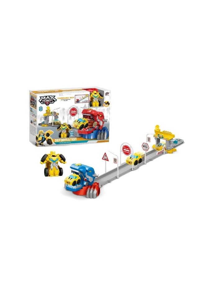 Max Robot Tyrannosaurus Track with Transforming Racing Car - L019-16 