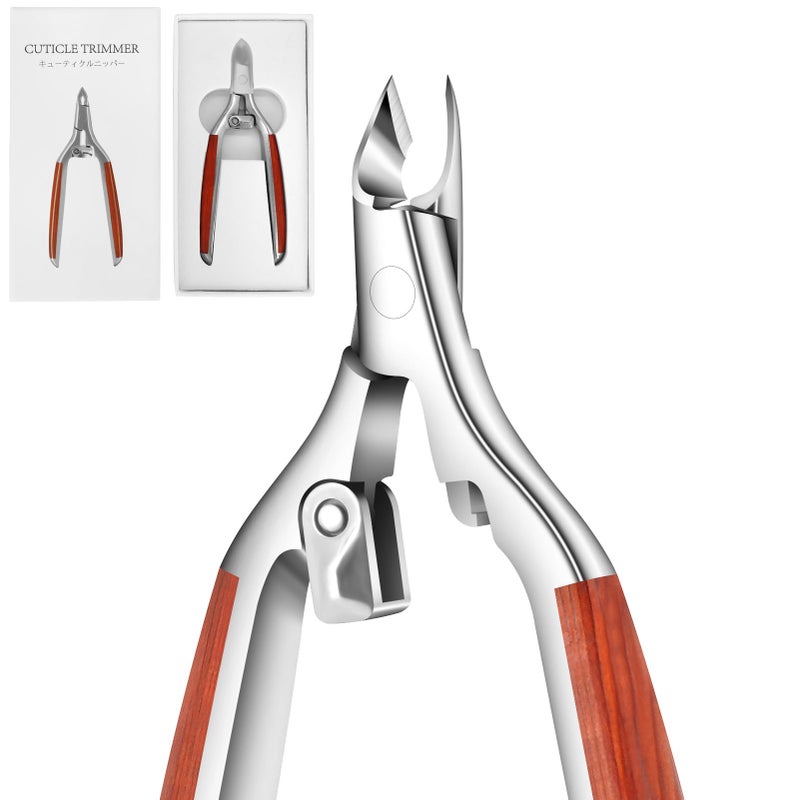 AONOLOVO Cuticle Trimmer Extra Sharp, Upgraded 0.98 Inch Jaw Professional Cuticle Nippers Stainless Steel Cuticle Cutter Remover Nail Art Dead Skin Clipper Pedicure Manicure Nail Tool - Image 1