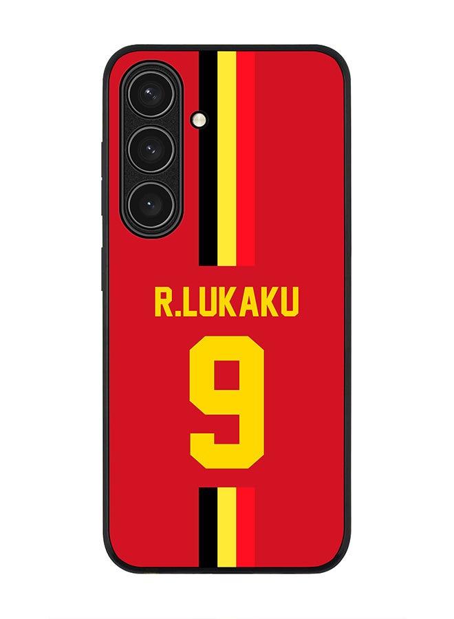 Stylizedd Rugged Black edge case for Samsung Galaxy S24 FE, Slim fit Case Flexible TPU Gel Thin Cover - Football Team - Belgium, Player Name - R.Lukaku - Image 1