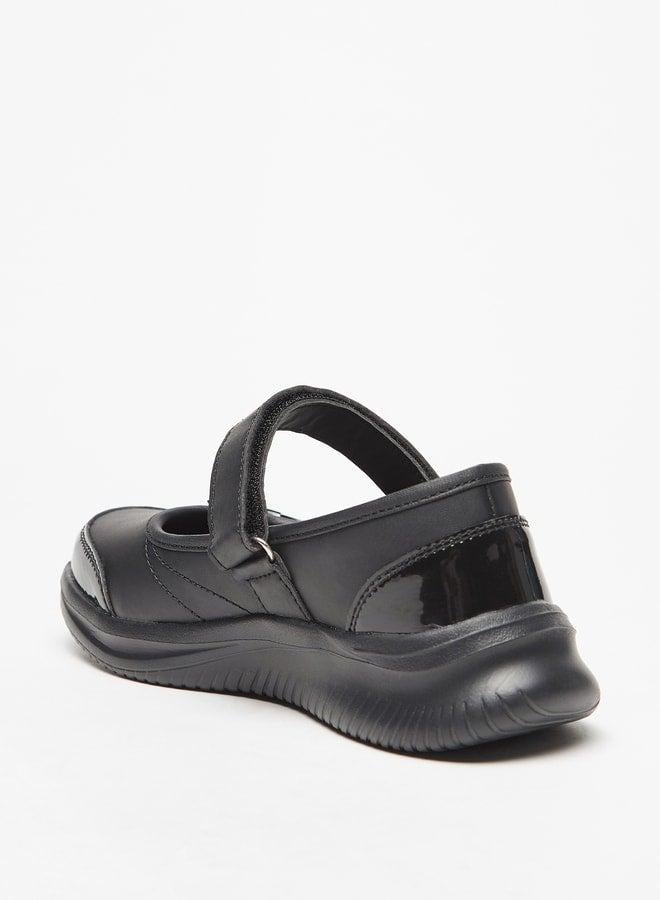 Dash Bow Accent Mary Jane School Shoes with Hook and Loop Closure - Image 2
