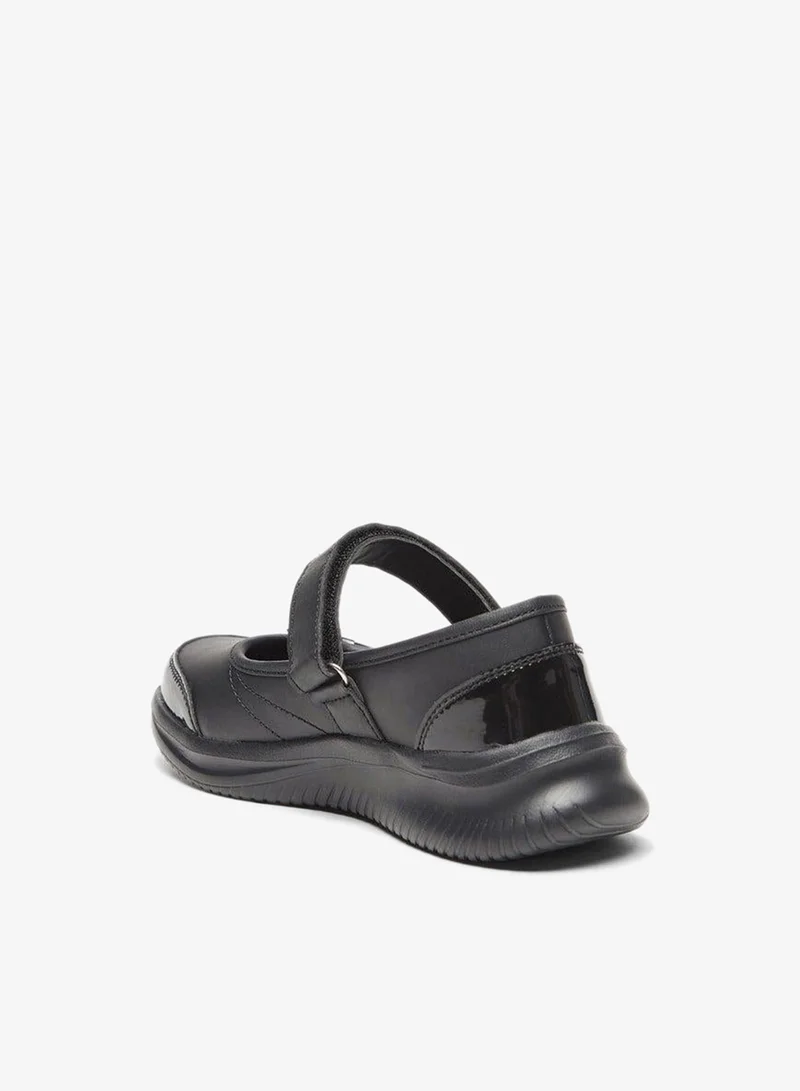 Dash Bow Accent Mary Jane School Shoes with Hook and Loop Closure