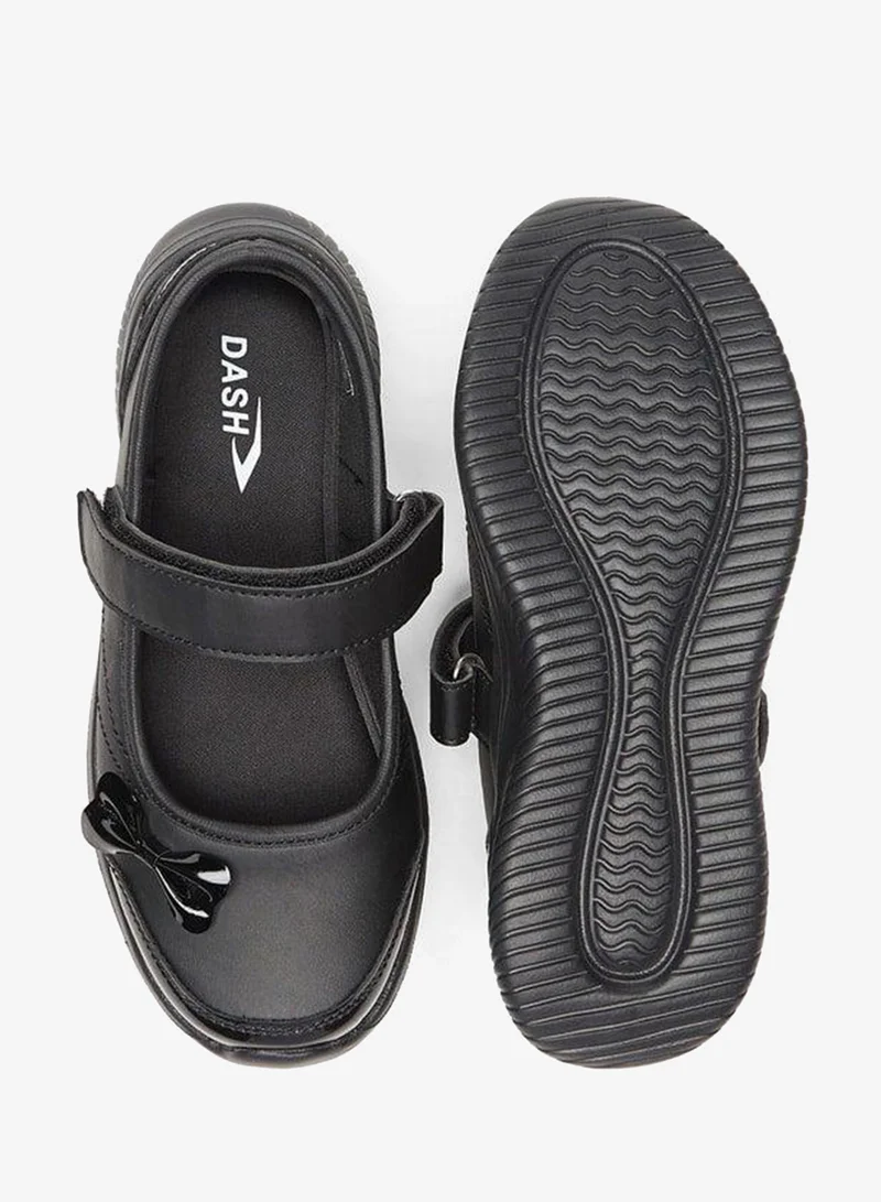 Dash BLACK Bow Accent Mary Jane School Shoes With Hook And Loop Closure for Women | Best Price UAE
