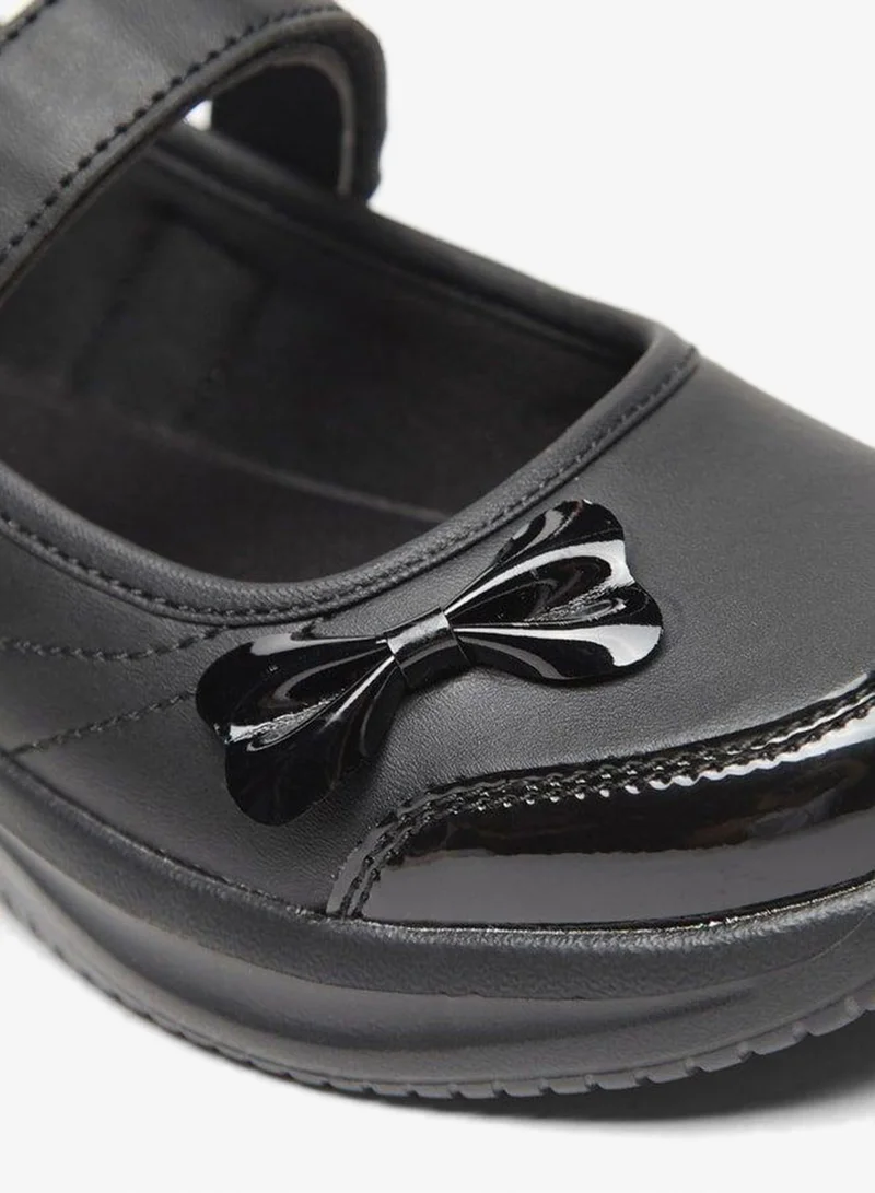 Dash BLACK Bow Accent Mary Jane School Shoes With Hook And Loop Closure for Women | Best Price UAE