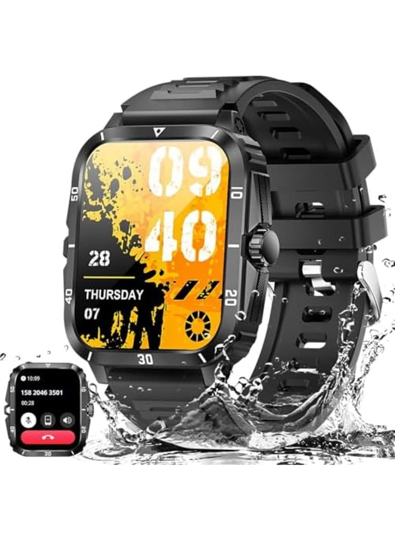 SYOSI Military Smart Watch for Men 3ATM Waterproof Watch 2.0'' Big Screen Tactical Smartwatch 430mAh Fitness Tracker with Heart Rate Sleep Monitor Outdoor Answer Call for iPhone Android - Image 1