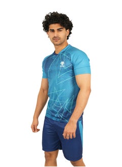 Abitos Light Blue and Blue Soccer Set – Men’s Soccer Jersey and Shorts for Athletic Performance  - Image 1