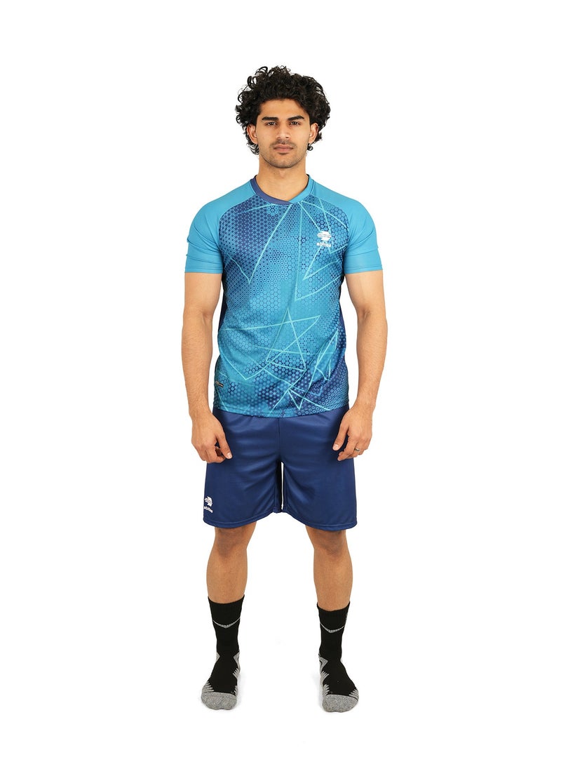 Abitos - Light Blue and Blue Soccer Set – Men’s Soccer Jersey and Shorts for Athletic Performance - Image 1