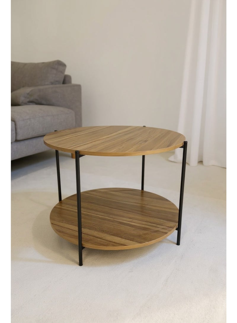 Living Elegant circular wooden table, size 54* 41 cm - Image 2