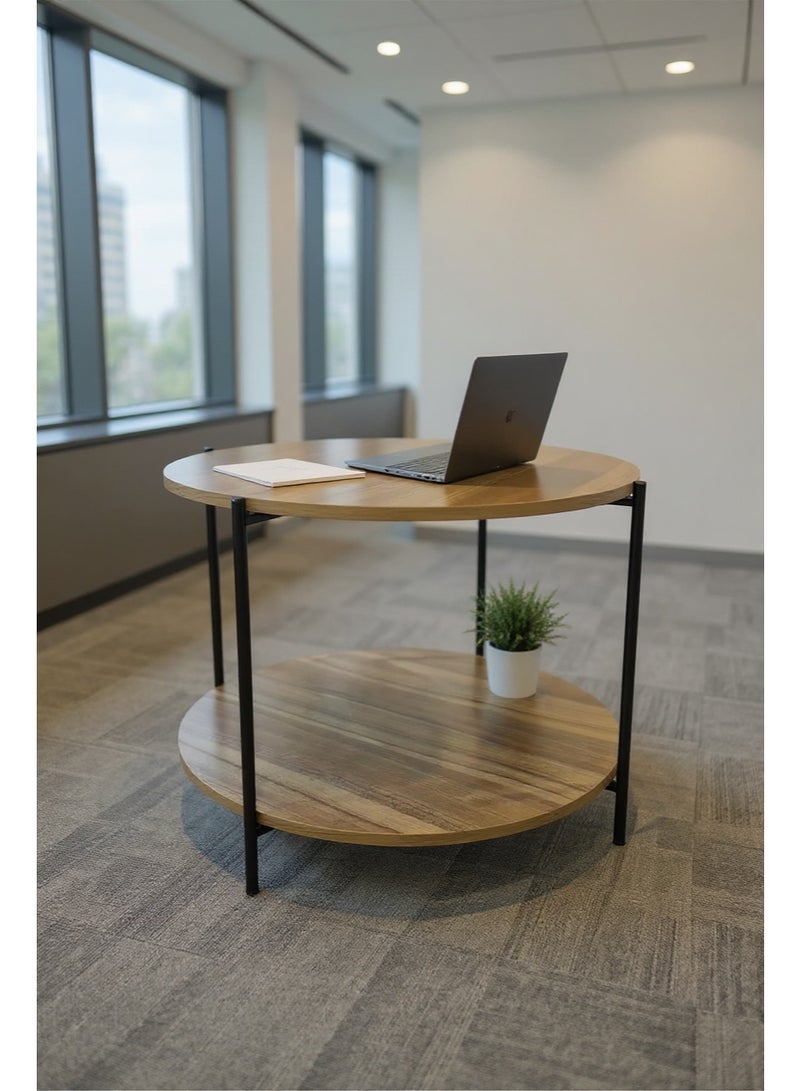 Living Elegant circular wooden table, size 54* 41 cm - Image 3