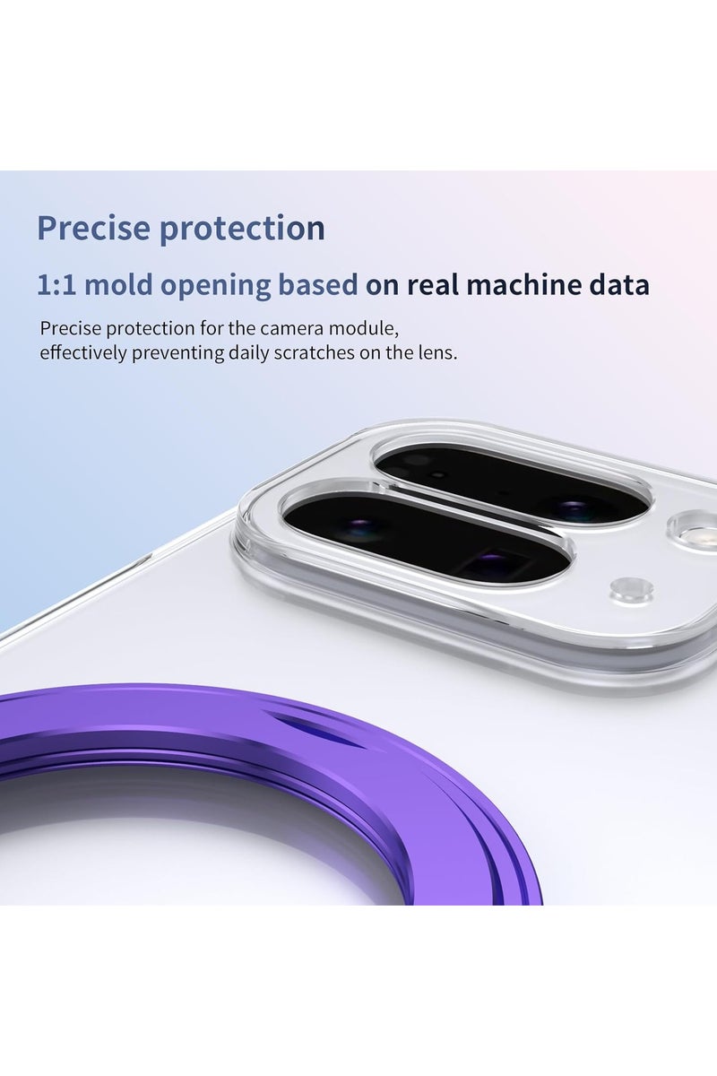 عام غطاء حماية لهاتف Google Pixel 10 Pro القابل للطي - يحتوي على حامي شاشة مدمج وطبقة زجاج أمامية، مع حامل حلقي دوّار 360 درجة، وغطاء مغناطيسي مقاوم للصدمات. - Image 3