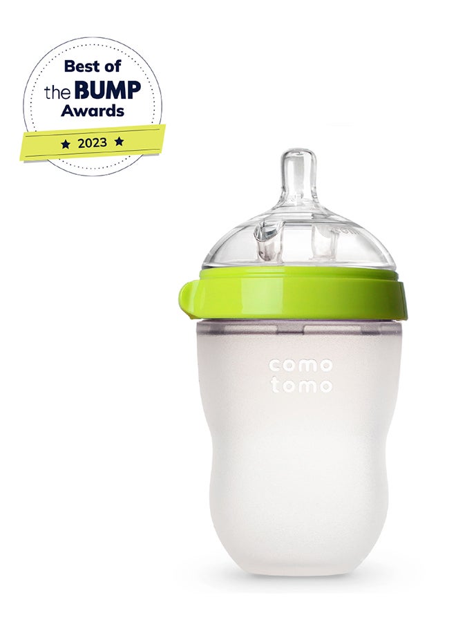 comotomo Natural Feel Baby Bottle 250 ML With Pack Of 2 Natural Teat Silicone Nipples, 3 Holes With Fast Flow, 6 Months + - Image 2
