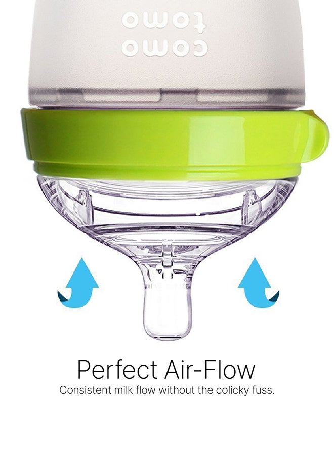 comotomo Natural Feel Baby Bottle 250 ML With Pack Of 2 Natural Teat Silicone Nipples, 3 Holes With Fast Flow, 6 Months + - Image 5