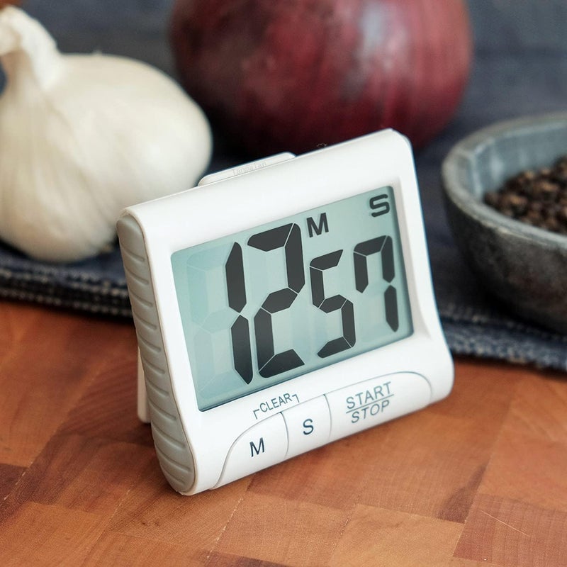 CPEX Digital Kitchen Timer 3 Large Display Stopwatch Loud Alarm Magnetic Back for Cooking Classroom Teachers Kids Games Sports Timer for Workouts Exercise