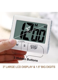 CPEX CPEX Digital Kitchen Timer 3 Large Display Stopwatch Loud Alarm Magnetic Back for Cooking Classroom Teachers Kids Games Sports Timer for Workouts Exercise  - Image 4