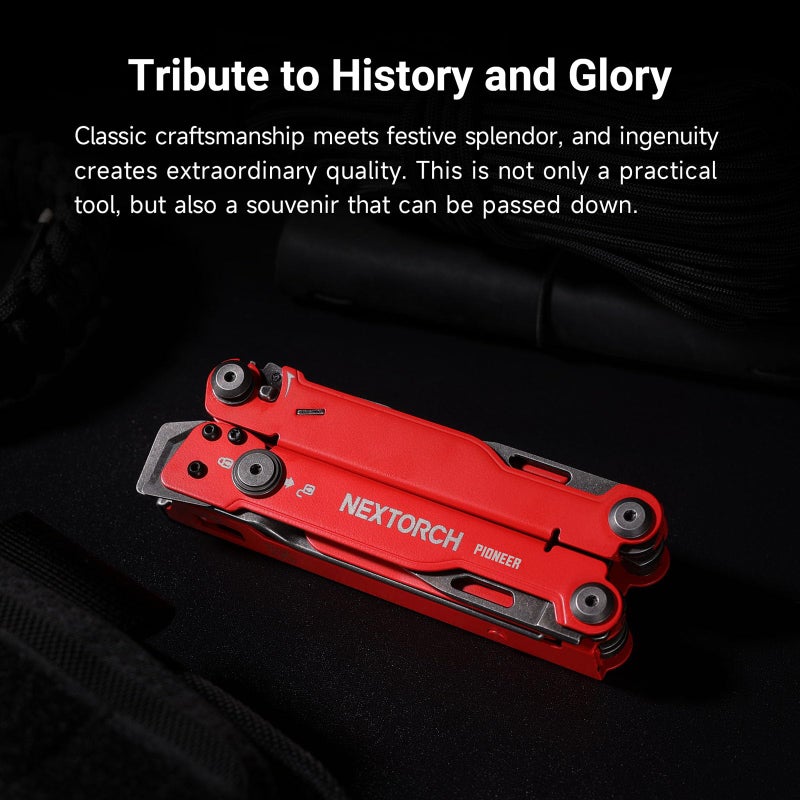 Nextorch Pioneer Mt20 14-In-1 Multi-Tools Full-Size Versatile Multi-Tool Set With Scissors Needle Nose Pliers Pocket Clip Multi-Tool (Red) - Image 4
