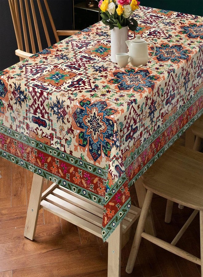 Hexagram Boho Tablecloth 60x84 Inches Rectangle Summer Rustic Vintage Waterproof Table Cloth for Kitchen Home Party Dinner Decorations - Image 5