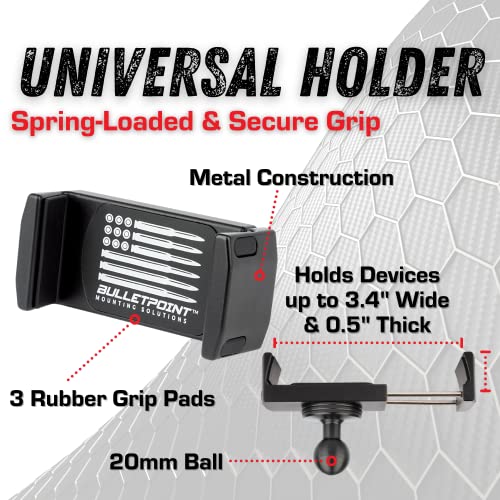 Bulletpoint Dash Mount Cell Phone Holder Compatible with 2018-2023 Jeep Wrangler JL (NOT 4xe) & 2020-2023 Jeep Gladiator 2 Mounts for Action Camera & GPS Compatible with iPhone & Android (Driver Side) - Image 3