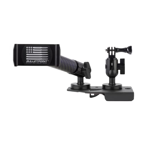 Bulletpoint Dash Mount Cell Phone Holder Compatible with 2018-2023 Jeep Wrangler JL (NOT 4xe) & 2020-2023 Jeep Gladiator 2 Mounts for Action Camera & GPS Compatible with iPhone & Android (Driver Side) - Image 1