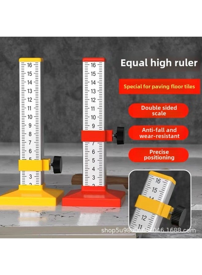 Higher Ruler, Special Tools For Floor Tiles, Ceramic Tile Artifact, Horizontal Ruler, Bricklayer Ruler, Scale Ruler-Model:Yellow With Color Box - Image 3