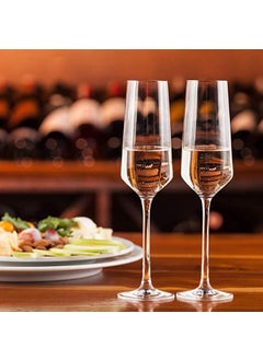 NeWine NeWine Elegant and Stylish Long Stem Champagne Flutes Crystal Champagne Premium Glass Unique Wine Glass 250ml Set of 6  - Image 1