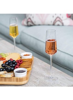 NeWine NeWine Elegant and Stylish Long Stem Champagne Flutes Crystal Champagne Premium Glass Unique Wine Glass 250ml Set of 6  - Image 2