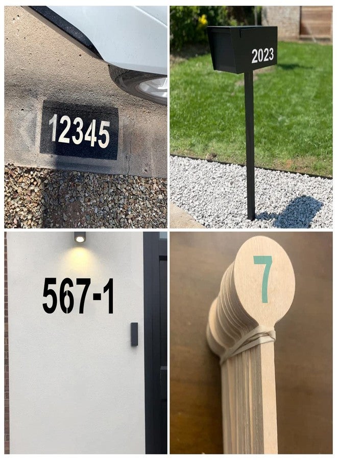 REOLAN 3 Inch Large Number Stencils for Painting - 11 Pack Number Stencil Templates for Curb Address, Cakes, Cookies, Mailboxes and Crafts, Reusable House Numbers Stencils for Wood Signs & Cement Wall Art - Image 3