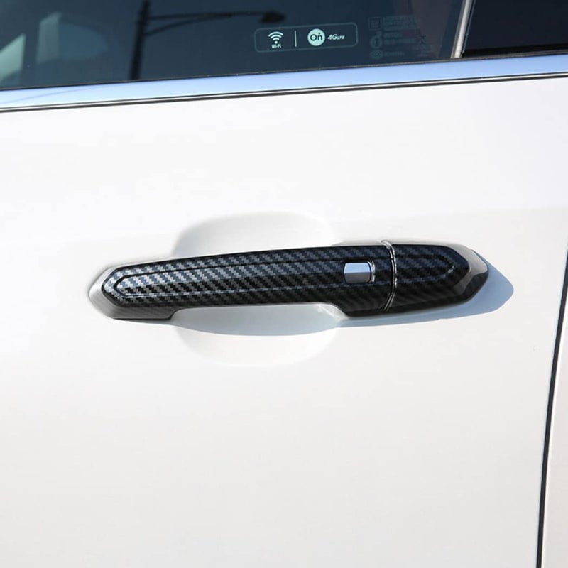 CYAuto Carbon Fiber Gloss Black Exterior Door Handle Cover Trims for Cadillac XT4 XT5 XT6 CT4 CT6 ATS CTS XTS 2013 2014 2015 2016 2017 2018 2019 2020 2021 2022 Carbon Fiber Style