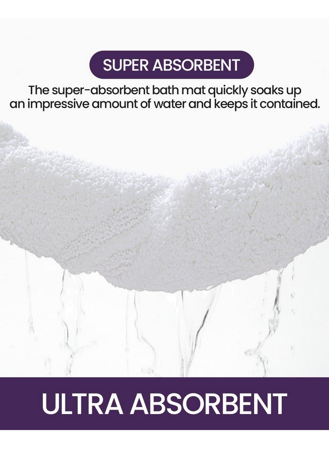 DEXI Bathroom Rugs 36x24, Washable Non Slip Bath Mat for Shower Floor, Absorbent Quick Dry Bathmat with Rubber Backing, Ultra Soft Plush Carpet for Tub, White - Image 4