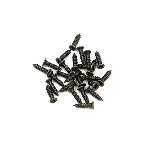 Mcredy Small Hinges for Wooden Box,1 Inch Mini Hinge with Mounting Screws Butt Hinges Bronze,Pack of 6 - Image 3