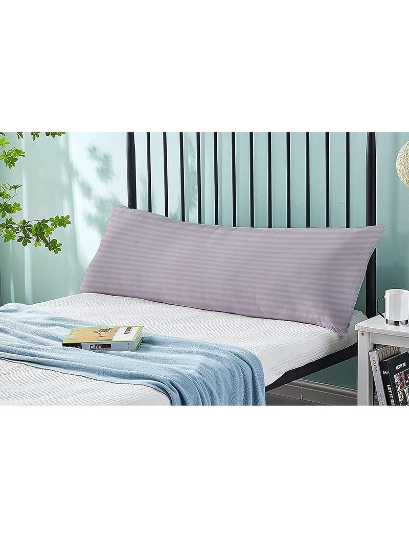 DubaiGallery Long Body Pillow 1pc, Fabric: 100% Polyester 85 GSM Microfiber 1 cm Stripe Super Soft, Filling: 1300 gm Hollow Fiber Comfort Size: 45 x 120 cm  - Image 2