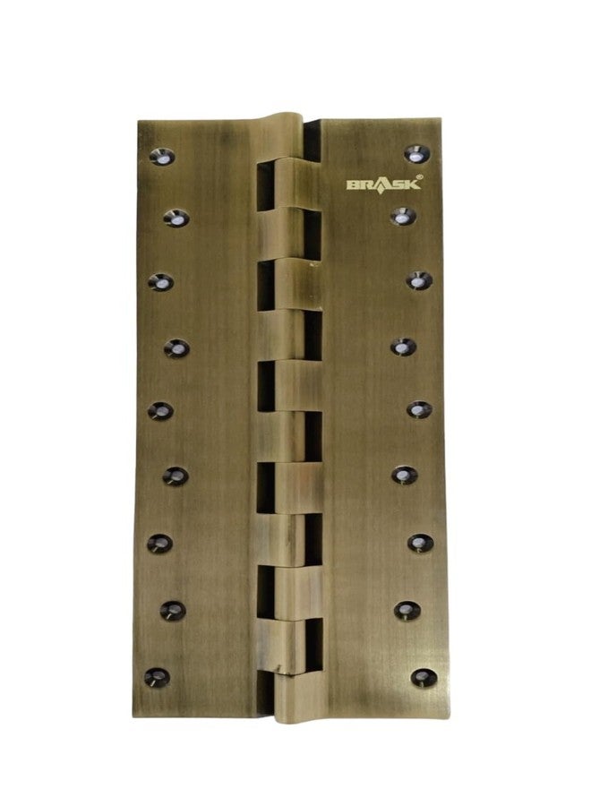 BRASK Brass Railway Hinges 12" x 2" x 3/16 (300 mm x 50 mm x 5 mm) Heavy Duty Smooth Brass Door Hinges | Door Hinges for Extra Heavy Doors | 12 Inches Extra Heavy Brass Hinges (Antique, 1) - Image 1