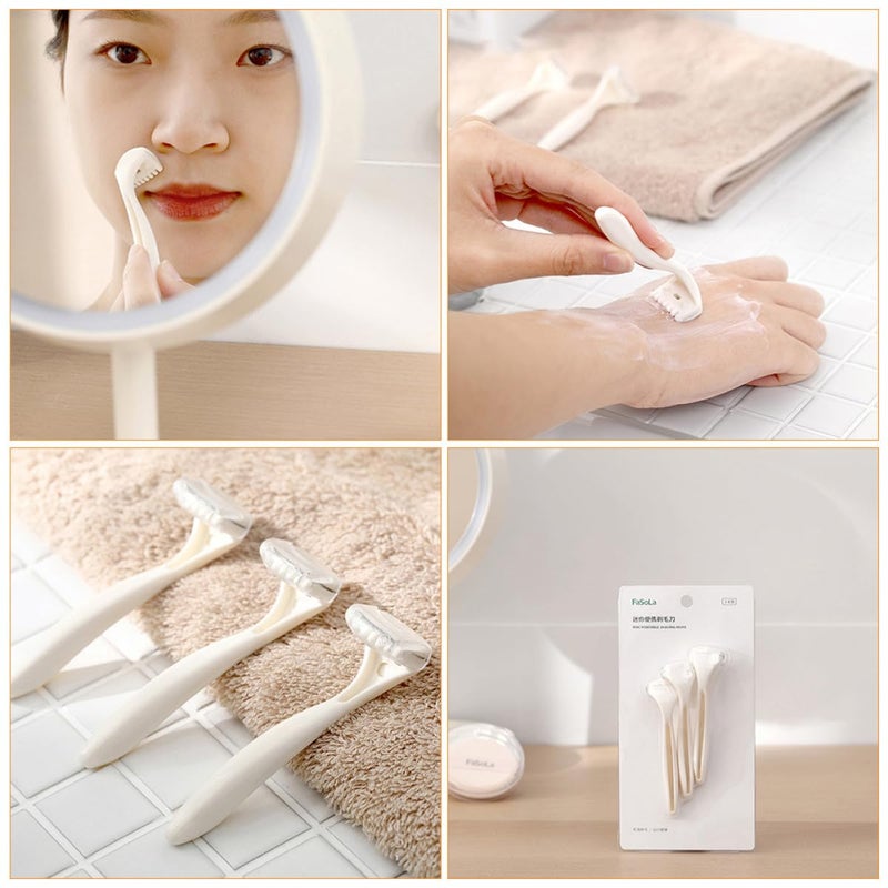 3pcs Women’s Razor Shaver Set, White Disposable Hair Removal Razors for Arm, Leg, and Intimate Areas, Travel-friendly Bikini Trimmer for Female Personal Care - Image 3