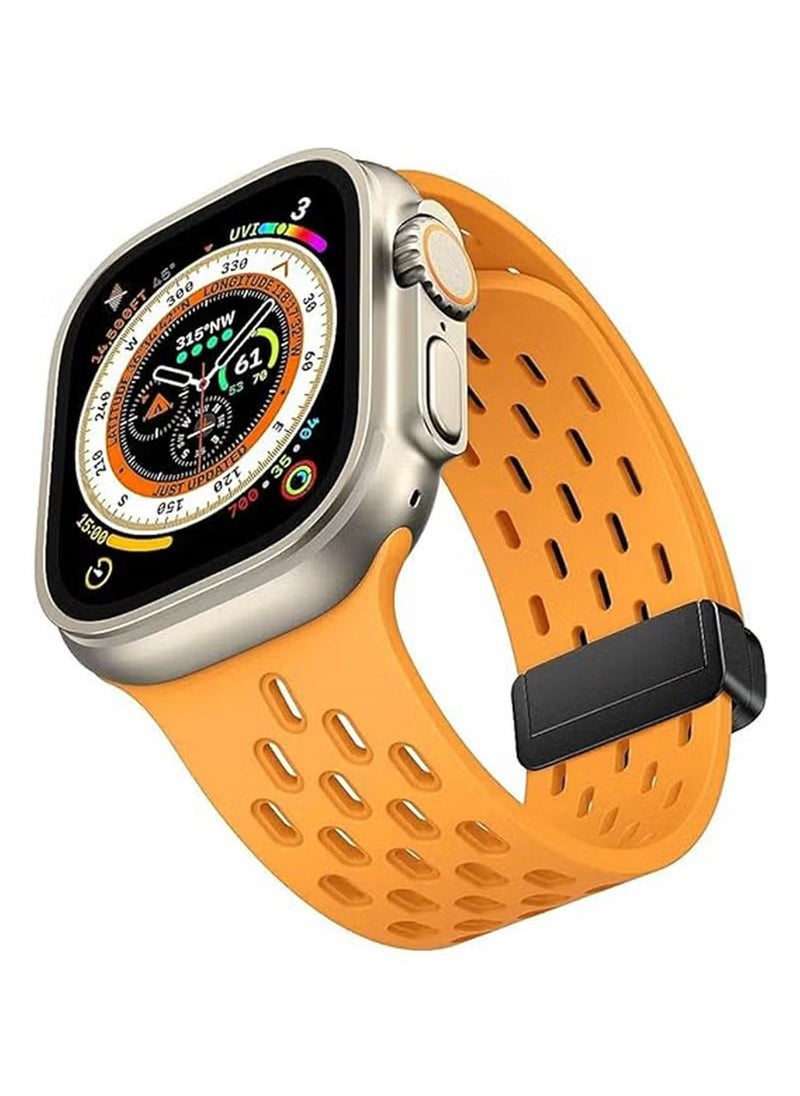 X-level - 2 Pack Magnetic Buckle Silicone Bands Compatible With Apple Watch 42mm 44mm 45mm 49mm Series 9/8/7/SE/6/5/4/3/2/1 IWatch Ultra/Ultra 2/Strap Adjustable Wristbands Hole design Silicone Strap - Image 1